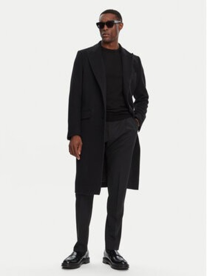 Dolce&Gabbana Płaszcz wełniany G036IT HUMJ2 Czarny Regular Fit