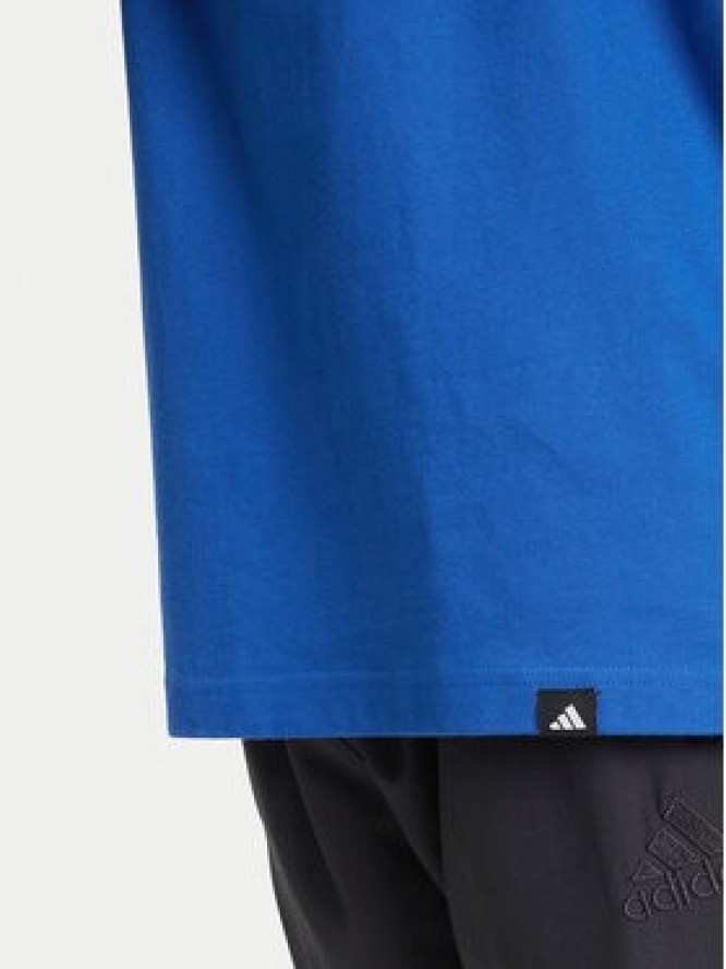 adidas T-Shirt Pennant Trim Graphic JL9227 Niebieski Regular Fit