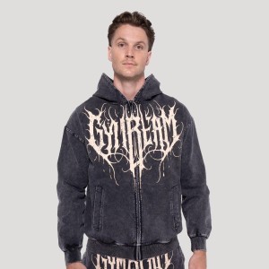 Bluza męska fitness z kapturem oversize Abyss