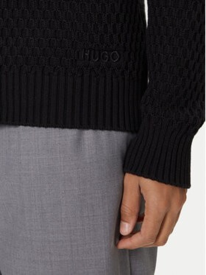 HUGO Sweter Syer 50546995 Czarny Regular Fit