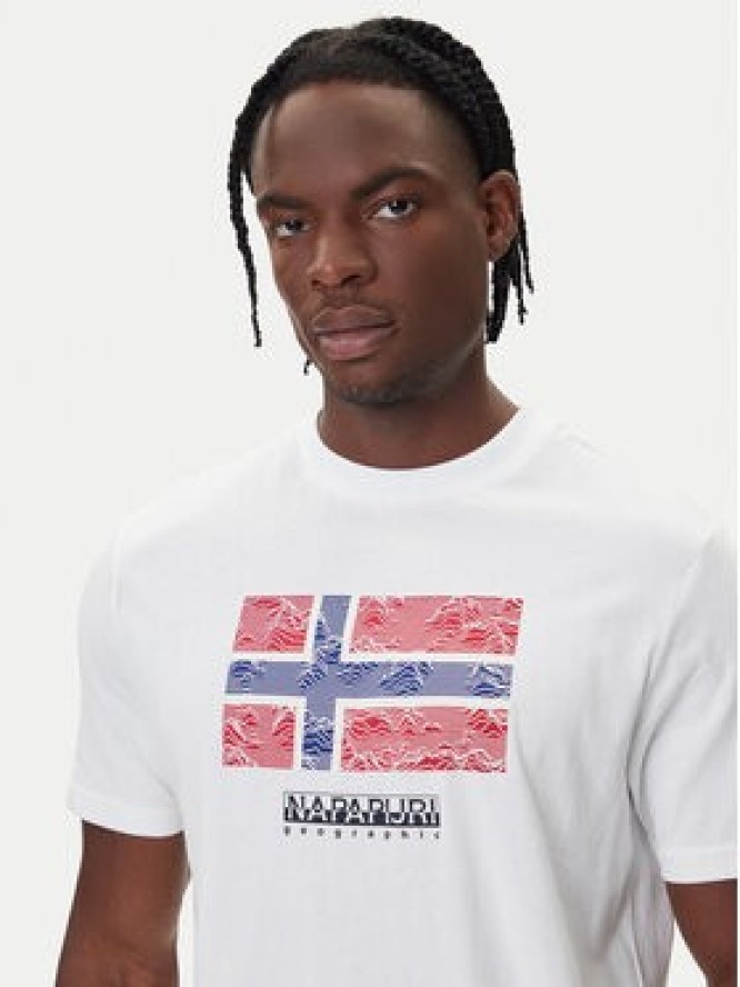 Napapijri T-Shirt S-Drapeau Ss NP0A891K Biały Regular Fit