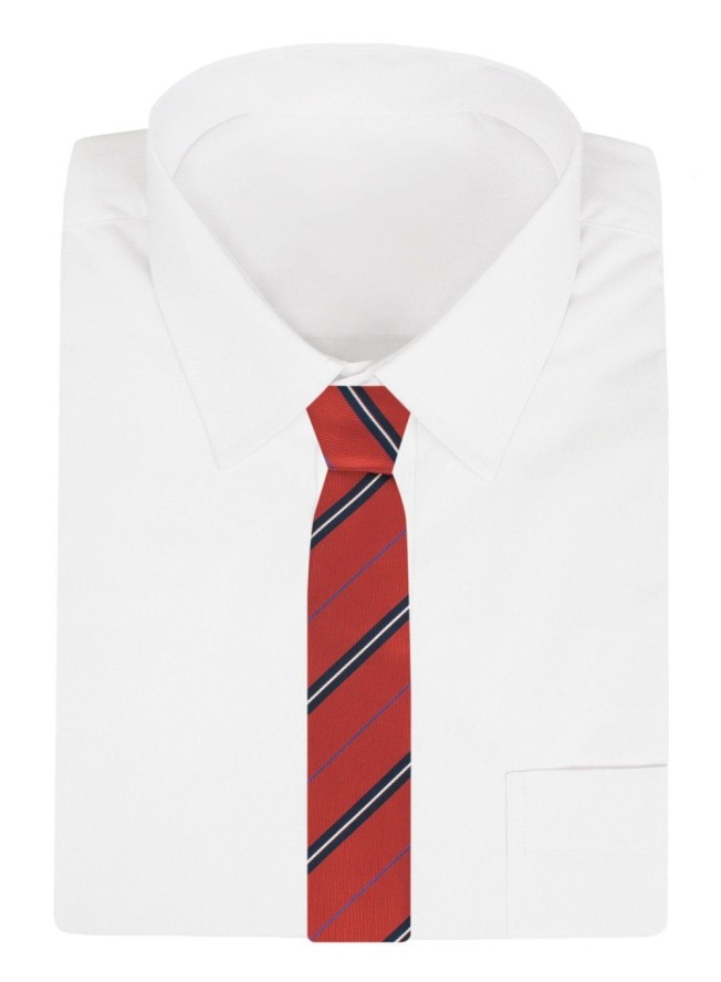 Klasyczny Krawat Klubowy - Alties - Pomarańczowy w Prążek