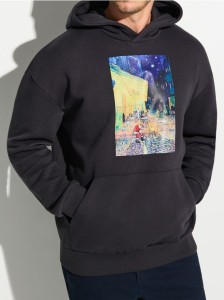 Bluza hoodie z nadrukiem świątecznym - szary