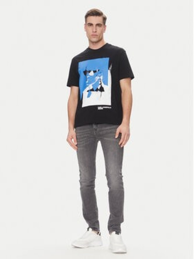 Karl Lagerfeld Jeans T-Shirt A2M17036 Czarny Regular Fit