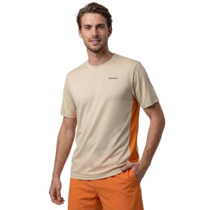 Męska techniczna koszulka tenisowa z krótkim rękawem Siroko Lob Beige