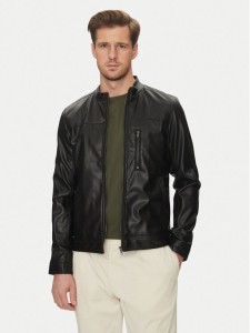 Blend Kurtka z imitacji skóry 20717907 Czarny Regular Fit