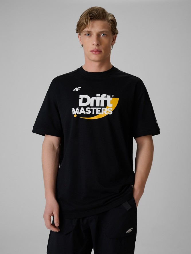 4F T-shirt loose z nadrukiem uniseks 4F x Drift Masters - czarny S