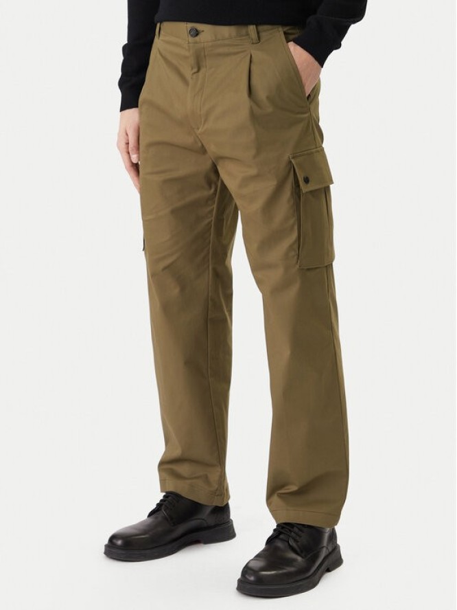 HUGO Spodnie materiałowe Craysen 50553180 Zielony Straight Fit