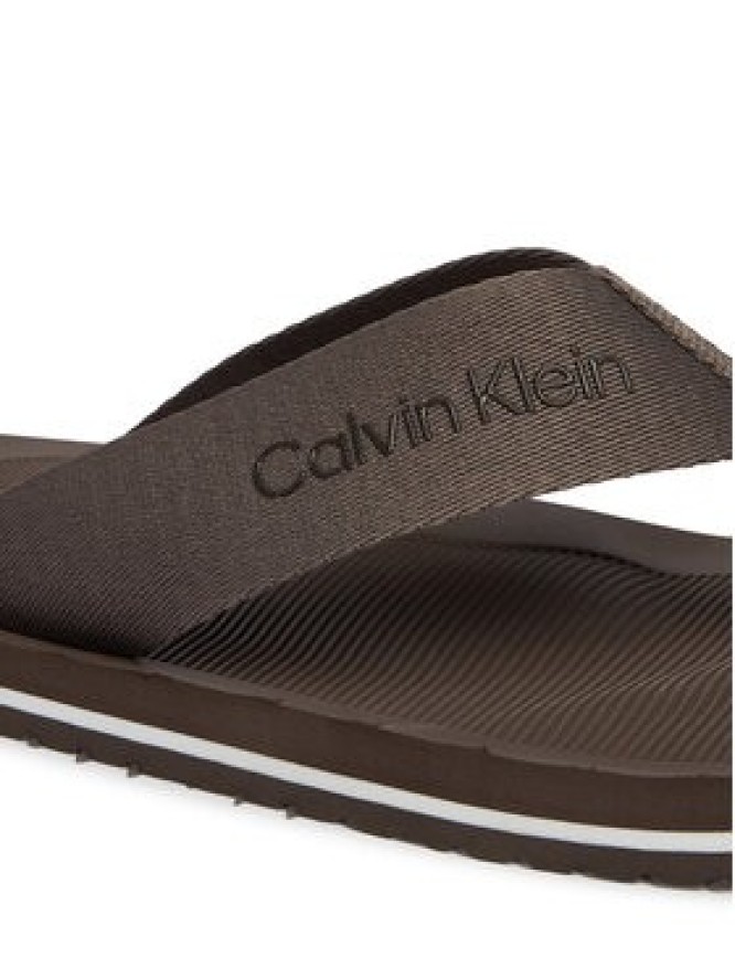 Calvin Klein Japonki Logo Webbing Strap HM0HM02106 Brązowy