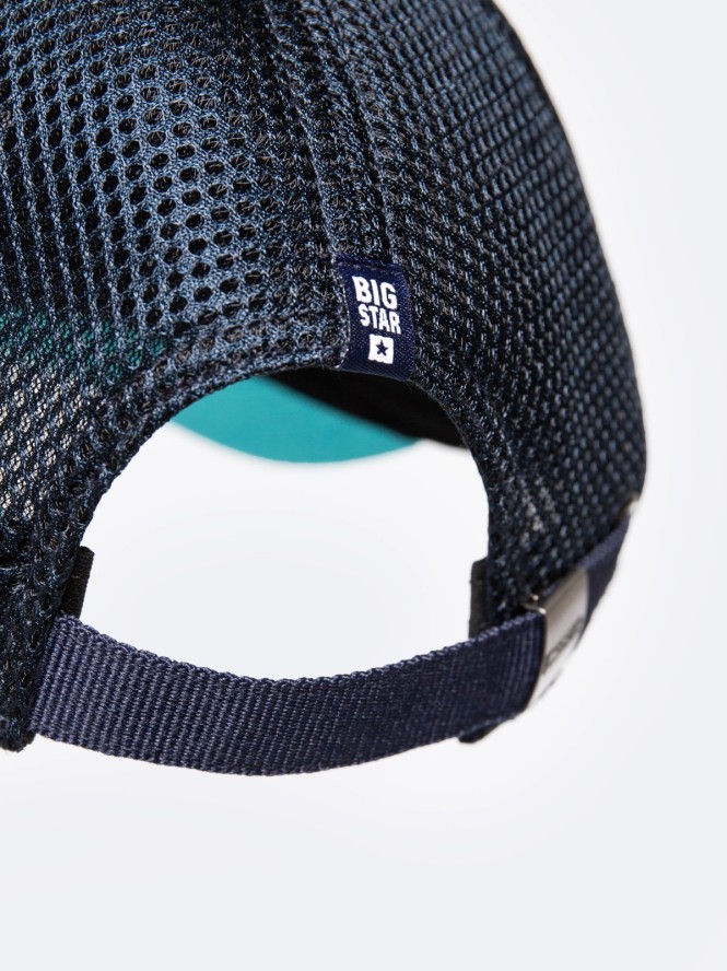 Czapka męska z daszkiem z siatką granatowa Vintygas 403