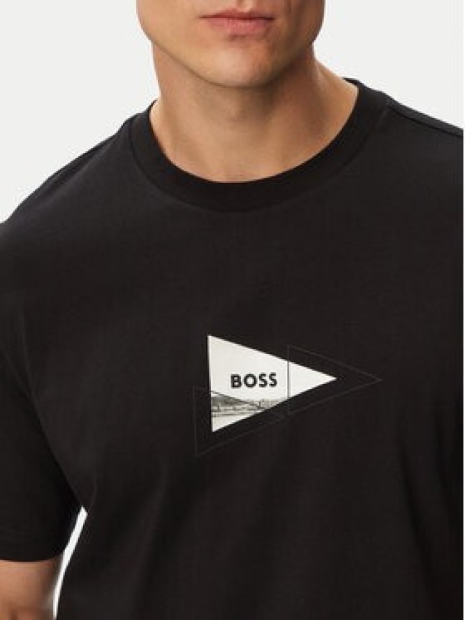 BOSS T-Shirt TS_Network Photo 50564740 Czarny Regular Fit