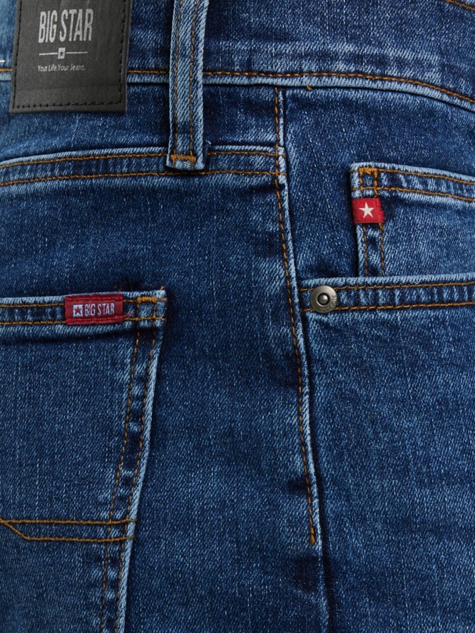 Jeansy męskie z prostą nogawką granatowe Trent 481