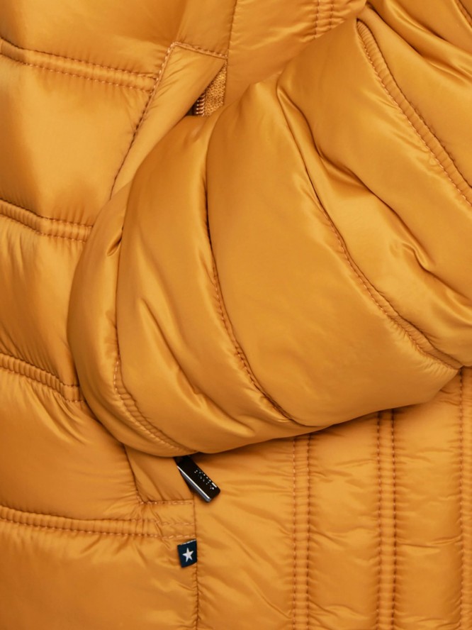 Kurtka męska pikowana z kapturem żółta Acarf 202