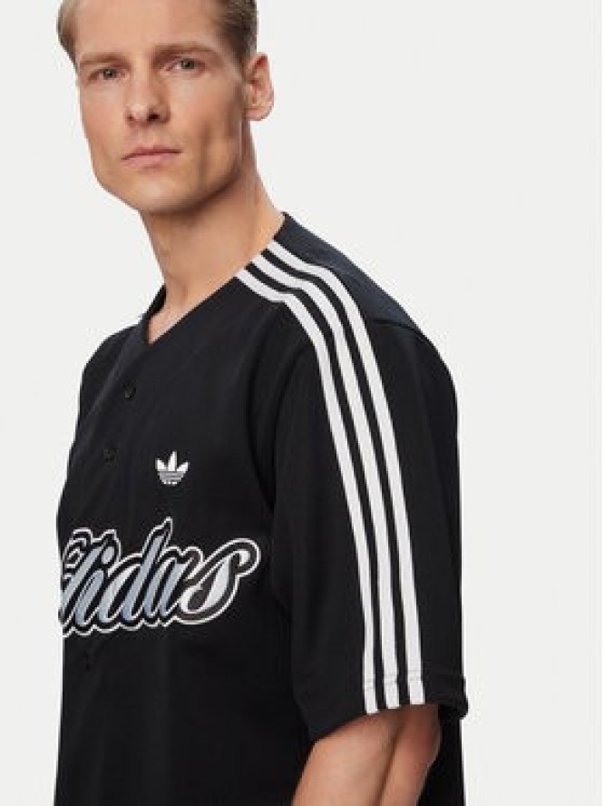 adidas T-Shirt Summer League Varsity Baseball KE2244 Czarny Oversize