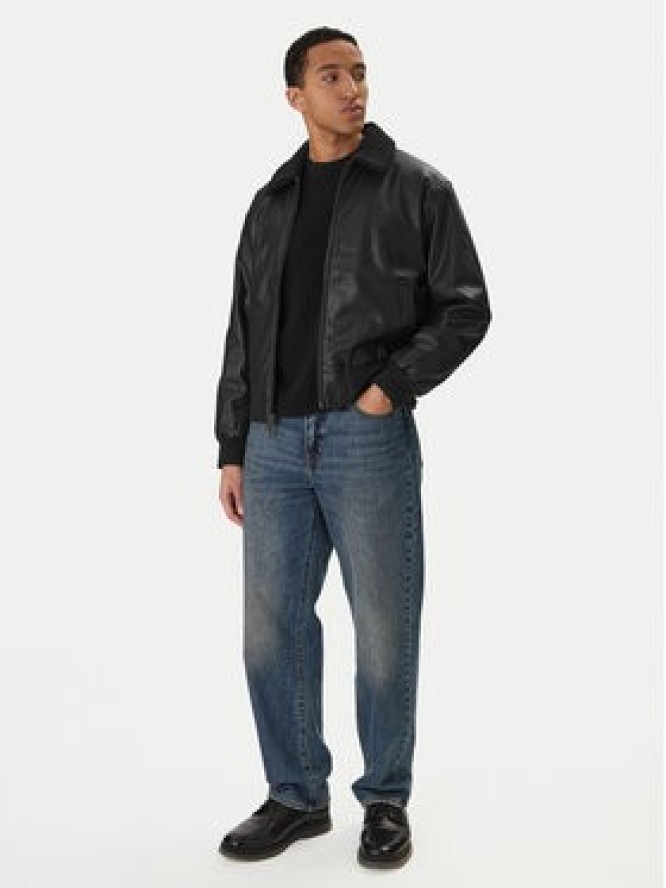 Calvin Klein Jeans Kurtka z imitacji skóry LV04RE403G Czarny Regular Fit