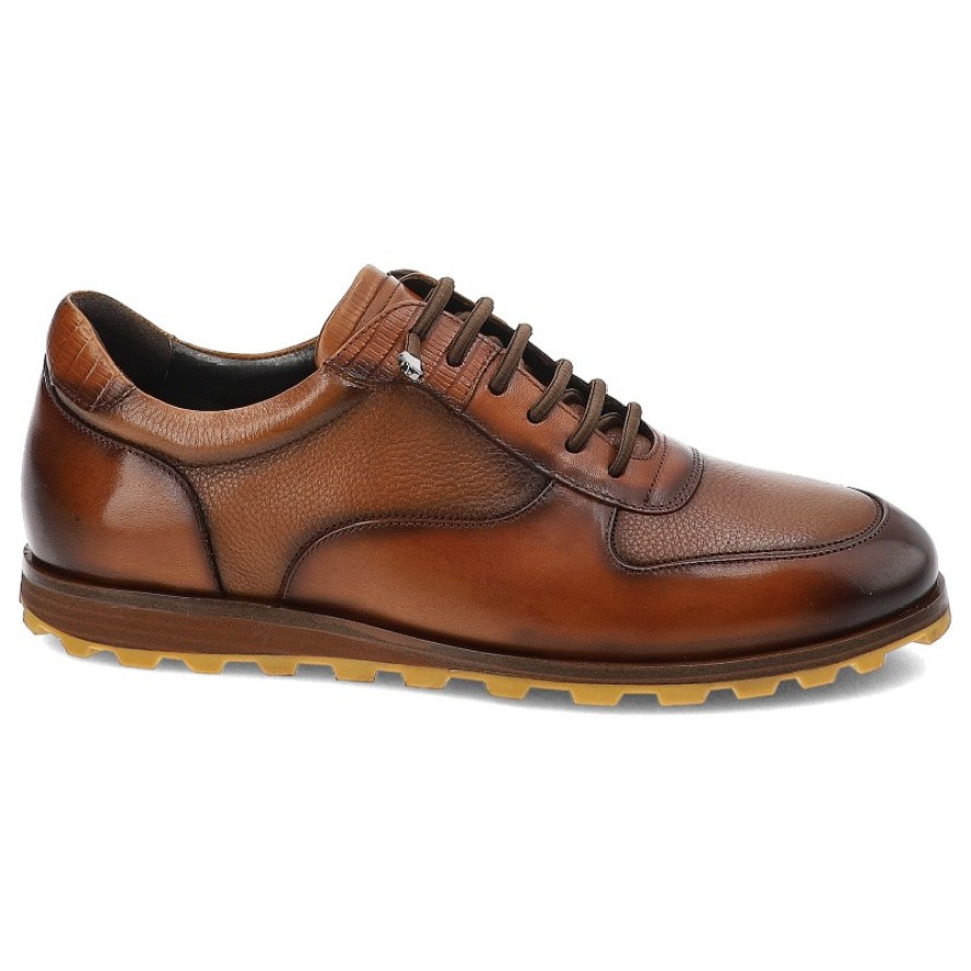 Brązowe Półbuty Brooman Eleganckie Obuwie Męskie