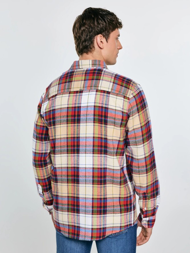 Koszula męska flanelowa wielokolorowa Flaneno 603