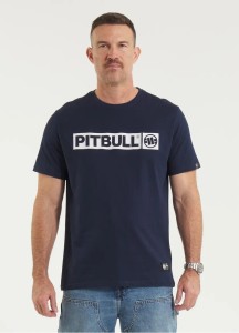 Pitbull T-shirt bawełniany Hilltop Granatowy