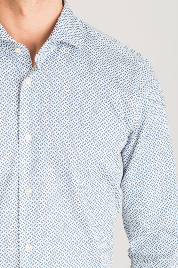 Biała koszula Joop Panko w niebieski wzór