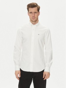 Gant Koszula Slim Oxford Stretch 3230115 Biały Slim Fit