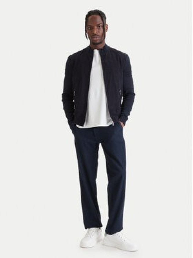 Milestone Kurtka skórzana 61163860755 Granatowy Slim Fit