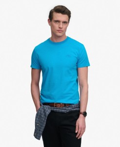 superdry Męski T-shirt Essential Logo wyszywany neon 100% bawełna organiczna –