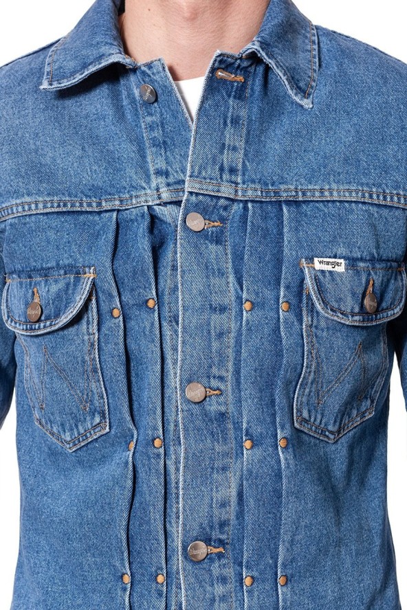 KURTKA JEANSOWA WRANGLER RETRO JACKET KABEL BLUE W442ER19K 112128842