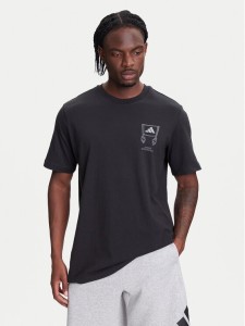adidas T-Shirt Stadium Crowd lJX7474 Czarny Loose Fit