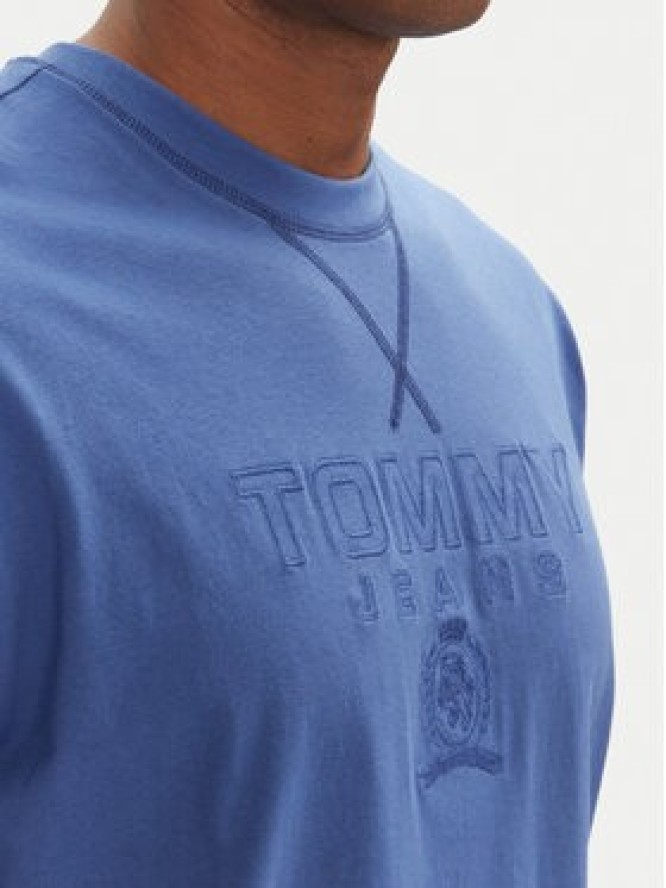 Tommy Jeans T-Shirt Tonal Crest DM0DM20805 Niebieski Relaxed Fit