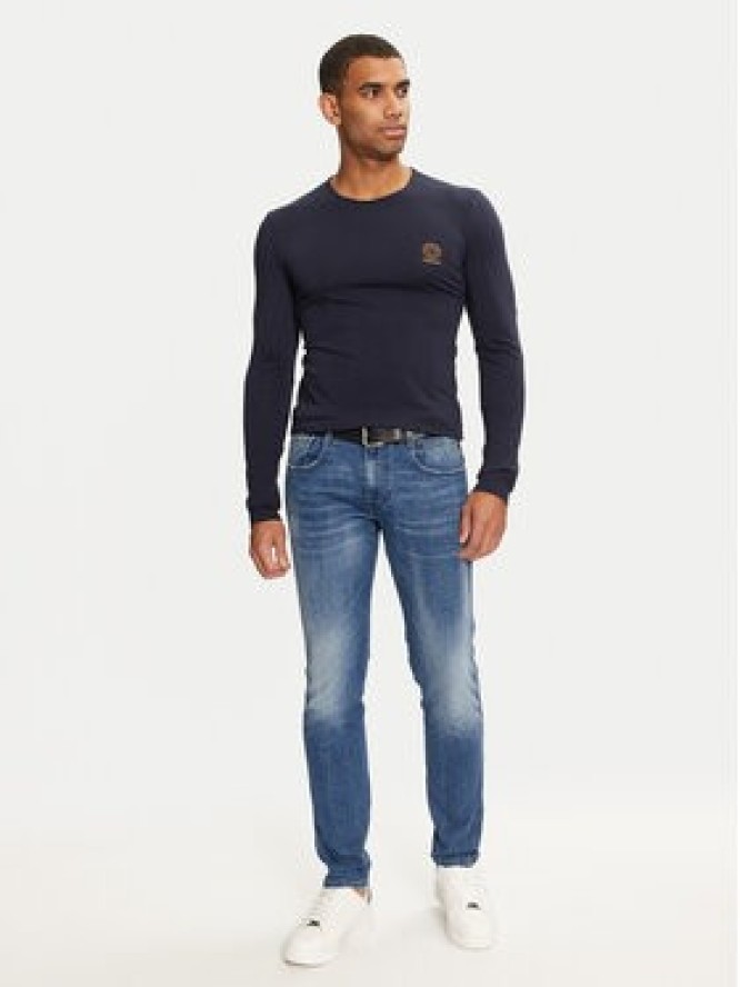 Versace Longsleeve AUU01007 1A1001 Granatowy Regular Fit