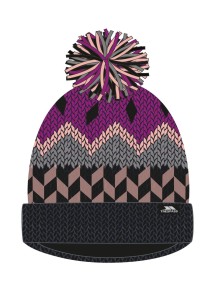 Czapka unisex w wzory z pomponem, podszyta polarem