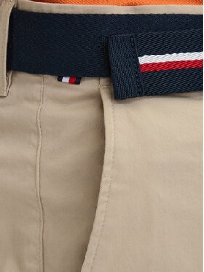 Tommy Hilfiger Komplet szorty i pasek Denton MW0MW42349 Beżowy jasny Slim Fit