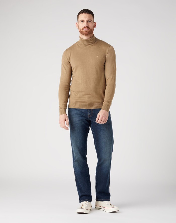 WRANGLER MĘSKA SWETER ROLL NECK KNIT LEAD GREY 112343113 W8D4016778