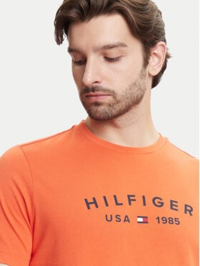 Tommy Hilfiger T-Shirt Fathers Day MW0MW39356 Pomarańczowy Regular Fit