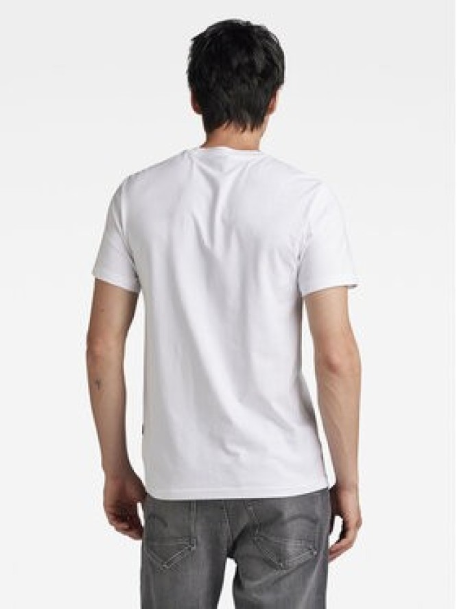 G-Star Raw T-Shirt Distressed D24420-336 Biały Slim Fit