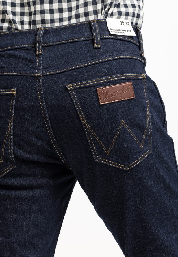 WRANGLER GREENSBORO MĘSKIE SPODNIE JEANSOWE JEANSY DŻINSY RINSE BLUE W15QSQX36 112142833