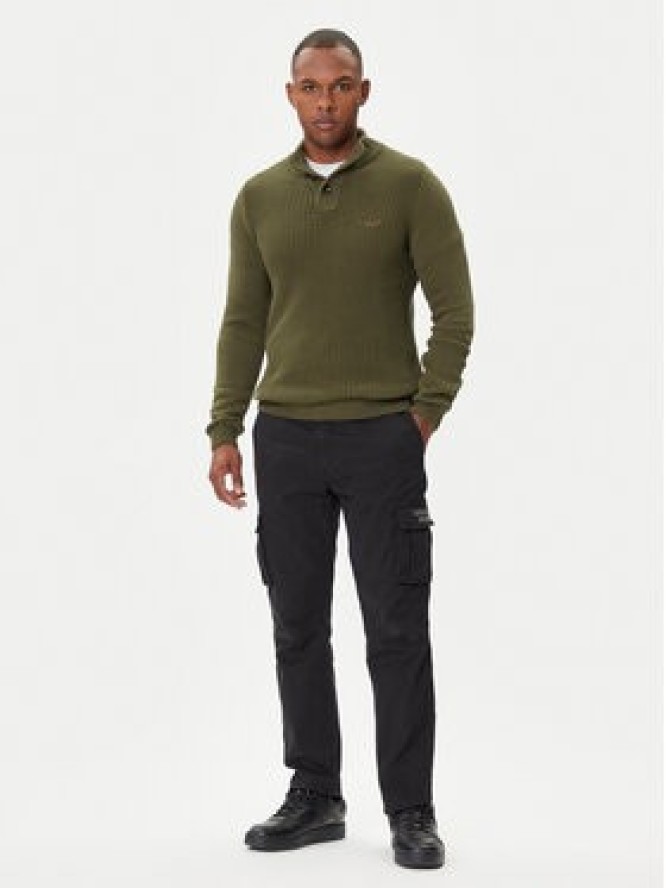 Aeronautica Militare Sweter 252MA1572UL00409 Zielony Slim Fit