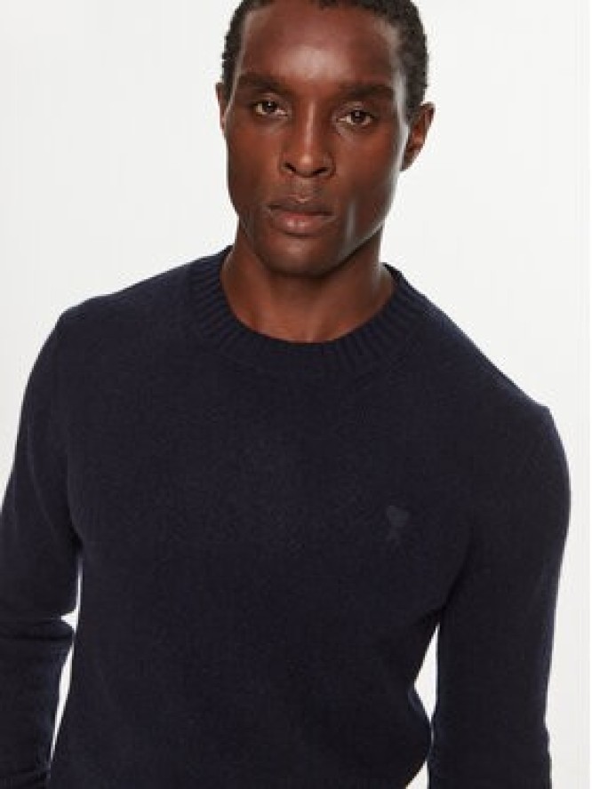 AMI Paris Sweter HKS057.005 Granatowy Regular Fit