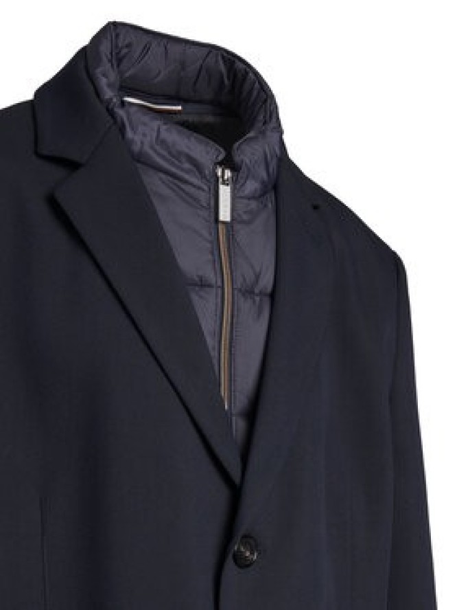 Bugatti Płaszcz wełniany 821628-84221 D Granatowy Regular Fit