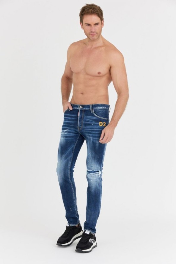DSQUARED2 Granatowe męskie jeansy cool guy, Rozmiar 46