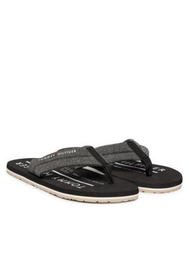 Tommy Hilfiger Japonki Hilfiger Chambray Beach Sandal FM0FM05751 Szary