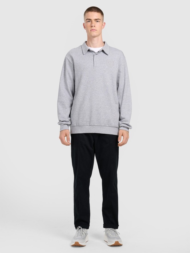 4F Bluza dresowa regular z kołnierzykiem męska - szara XXL