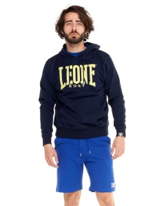 Leone 1947 Apparel Męska bluza z kapturem i dużym logo, lekka bawełna