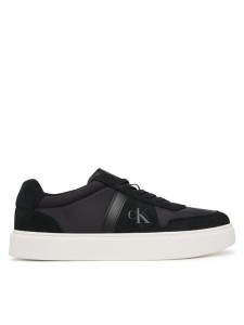 Calvin Klein Sneakersy Mixed Texture Lace Up Cupsole Trainers YM0YM01395 Czarny