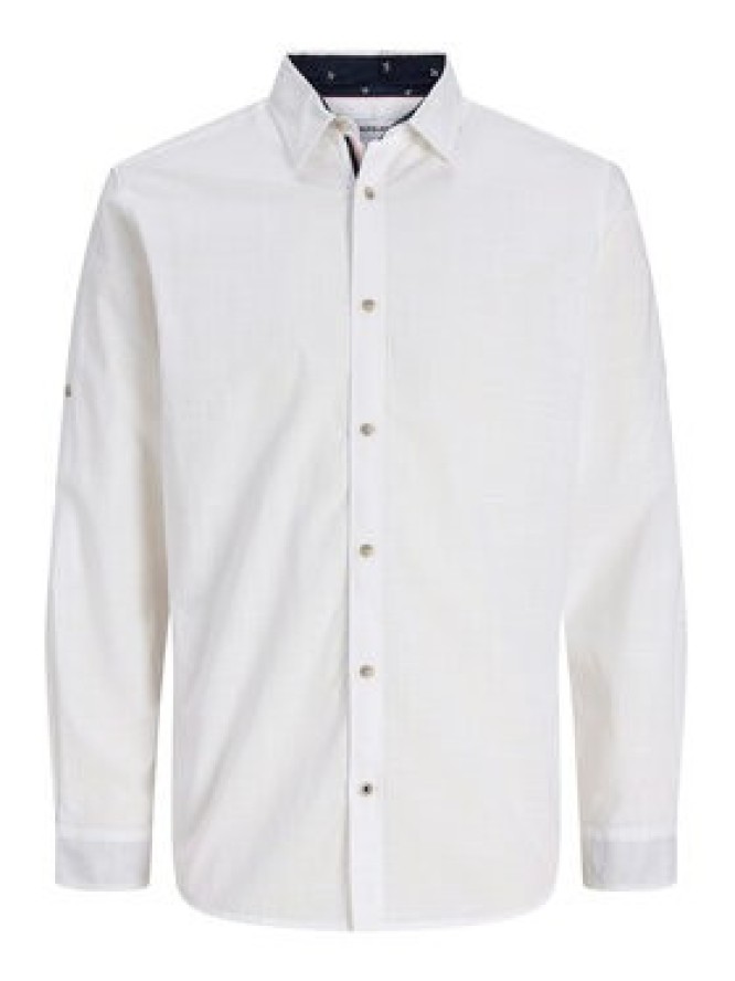Jack & Jones Koszula Henry 12289197 Biały Regular Fit
