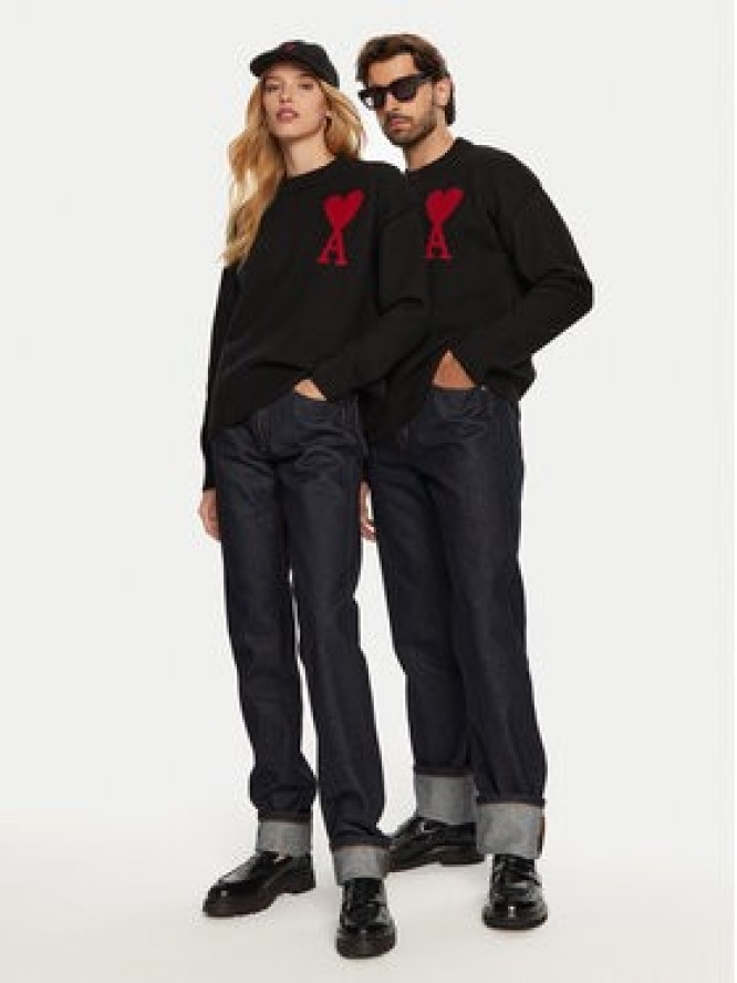 AMI Paris Jeansy HTR001.DE0011 Granatowy Regular Fit