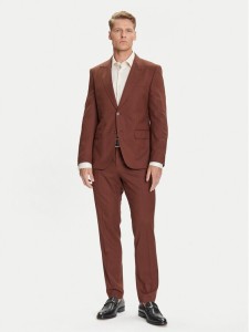 BOSS Garnitur H-Huge 50546080 Brązowy Slim Fit