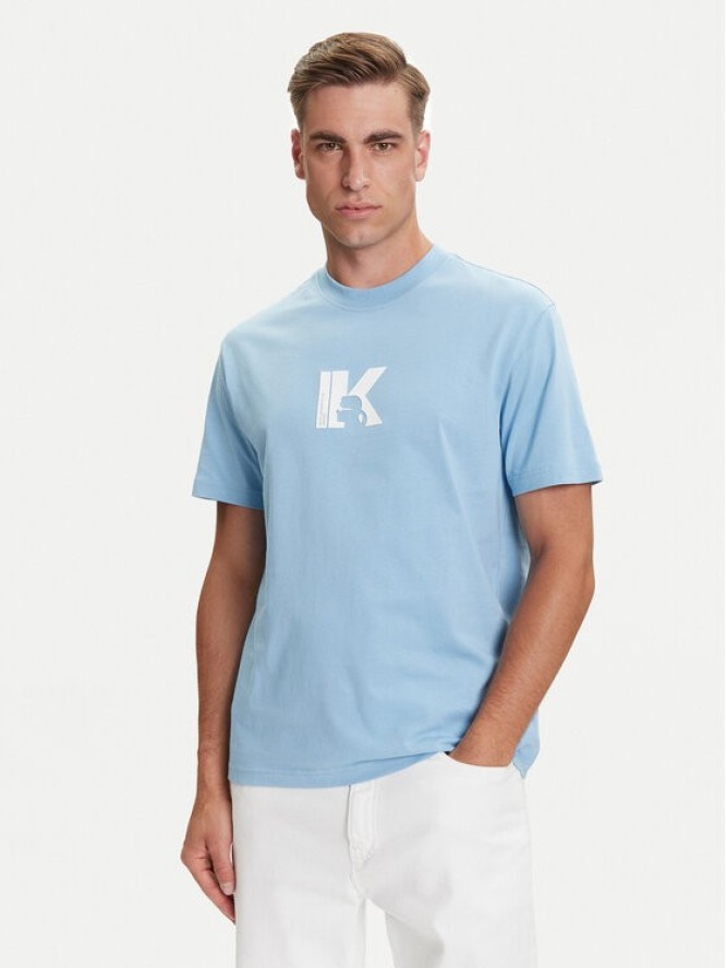 Karl Lagerfeld Jeans T-Shirt A3M17057 Błękitny Regular Fit