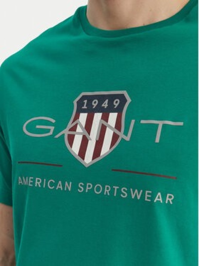 Gant T-Shirt Archive Shield 2003199 Zielony Regular Fit