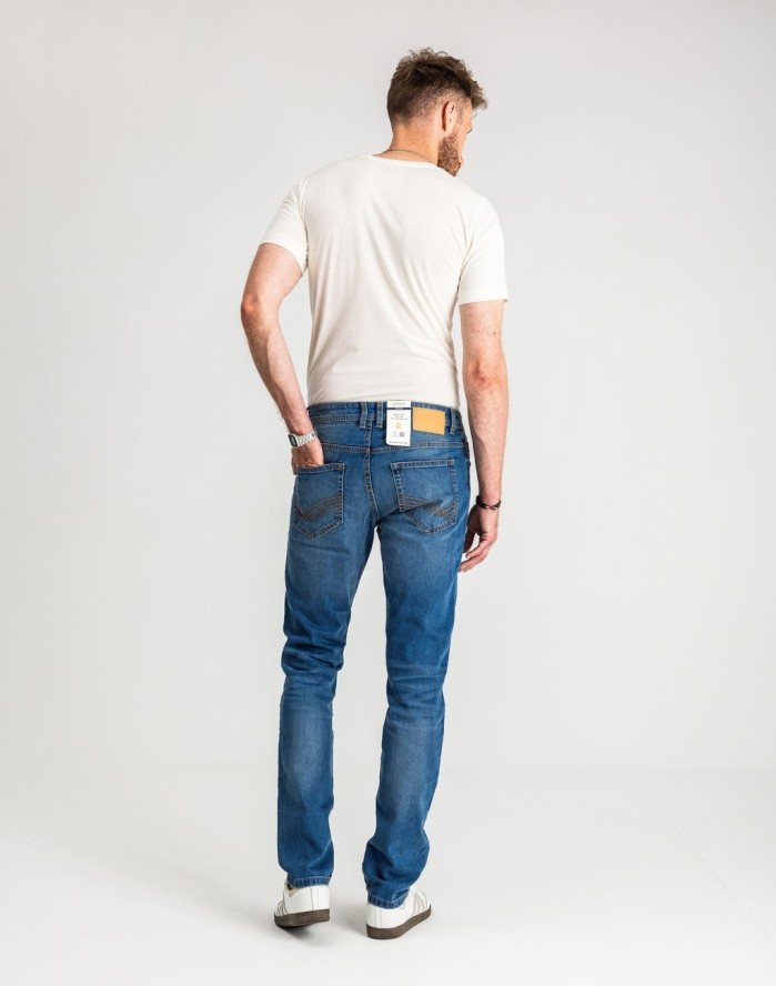 Męskie Spodnie Jeansowe Tom Tailor Josh Used Mid Stone Blue Denim Regular Slim Fit 1007860 10119
